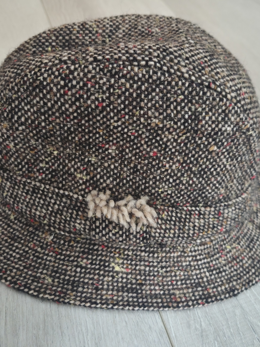 Vintage Hanna Hats Donegal Ireland Pure Wool Tweed Fedora Trilby Hat XL